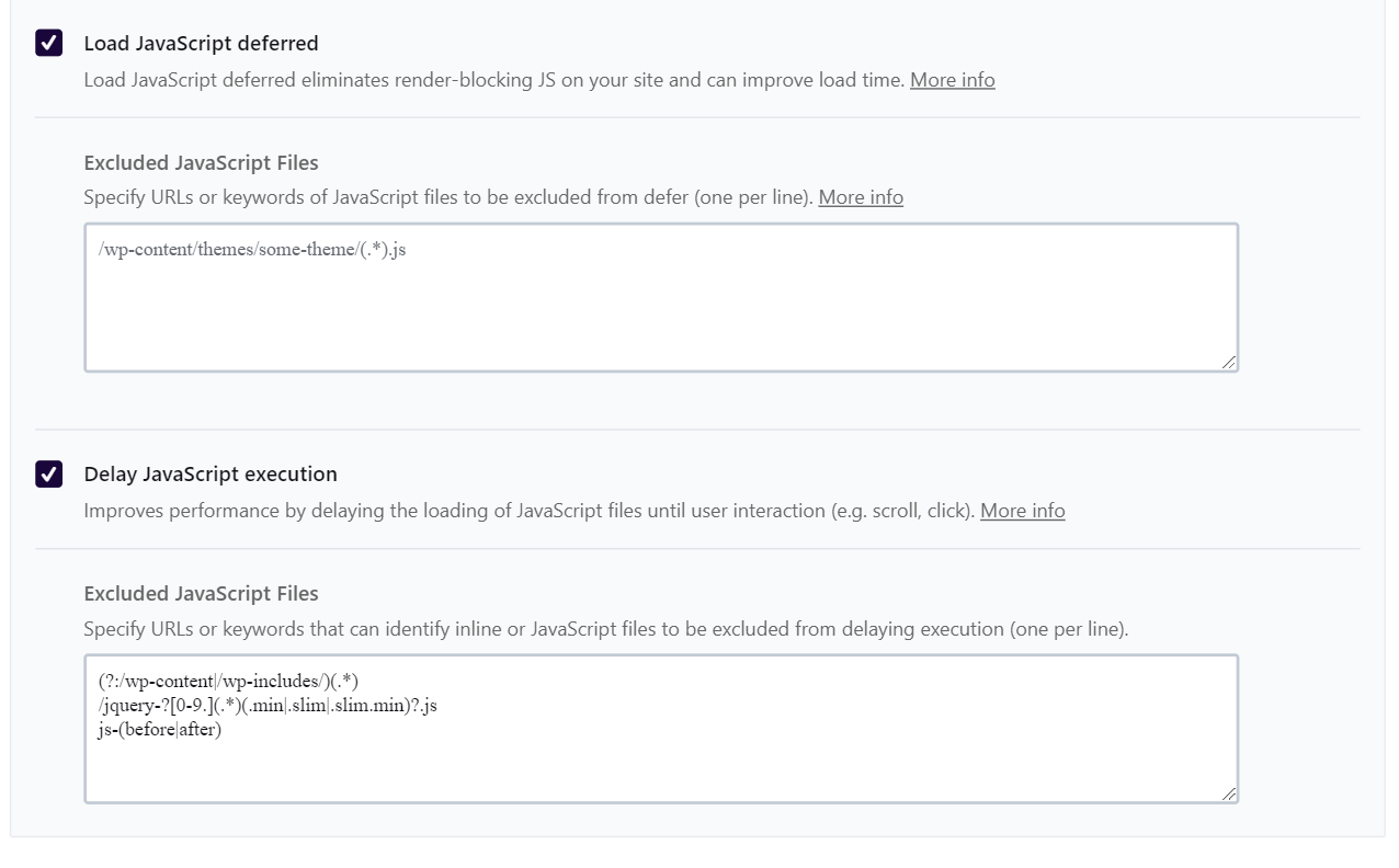 Fonctionnalités d'exécution Load JS Deferred et Delay JS