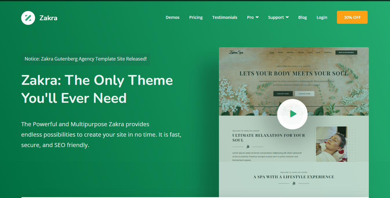 Zakra Shop: ฟรี WordPress eCommerce ธีม