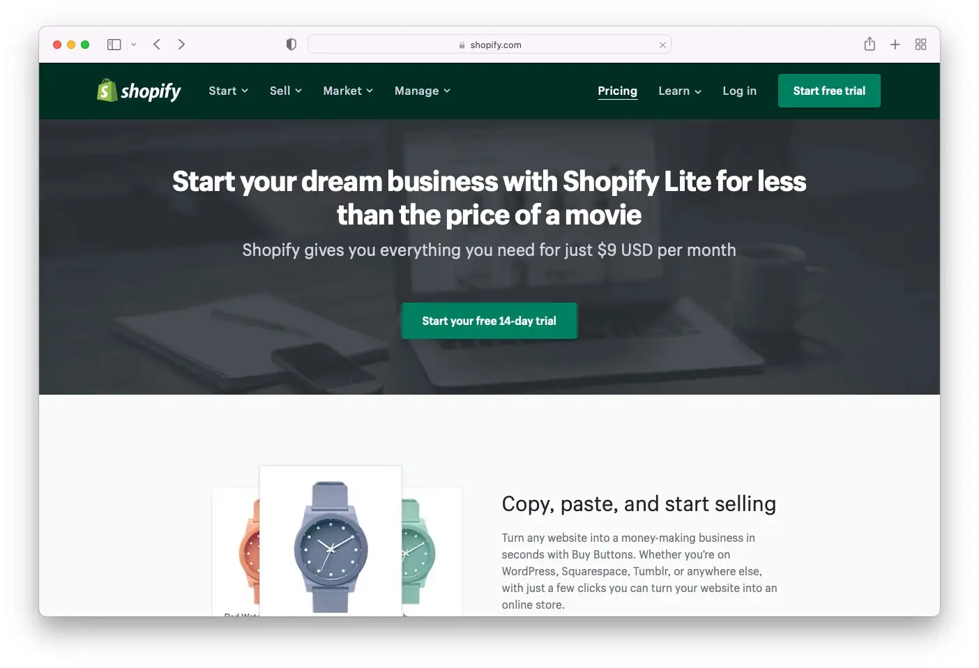 Самая дешевая платформа электронной коммерции: Shopify Lite