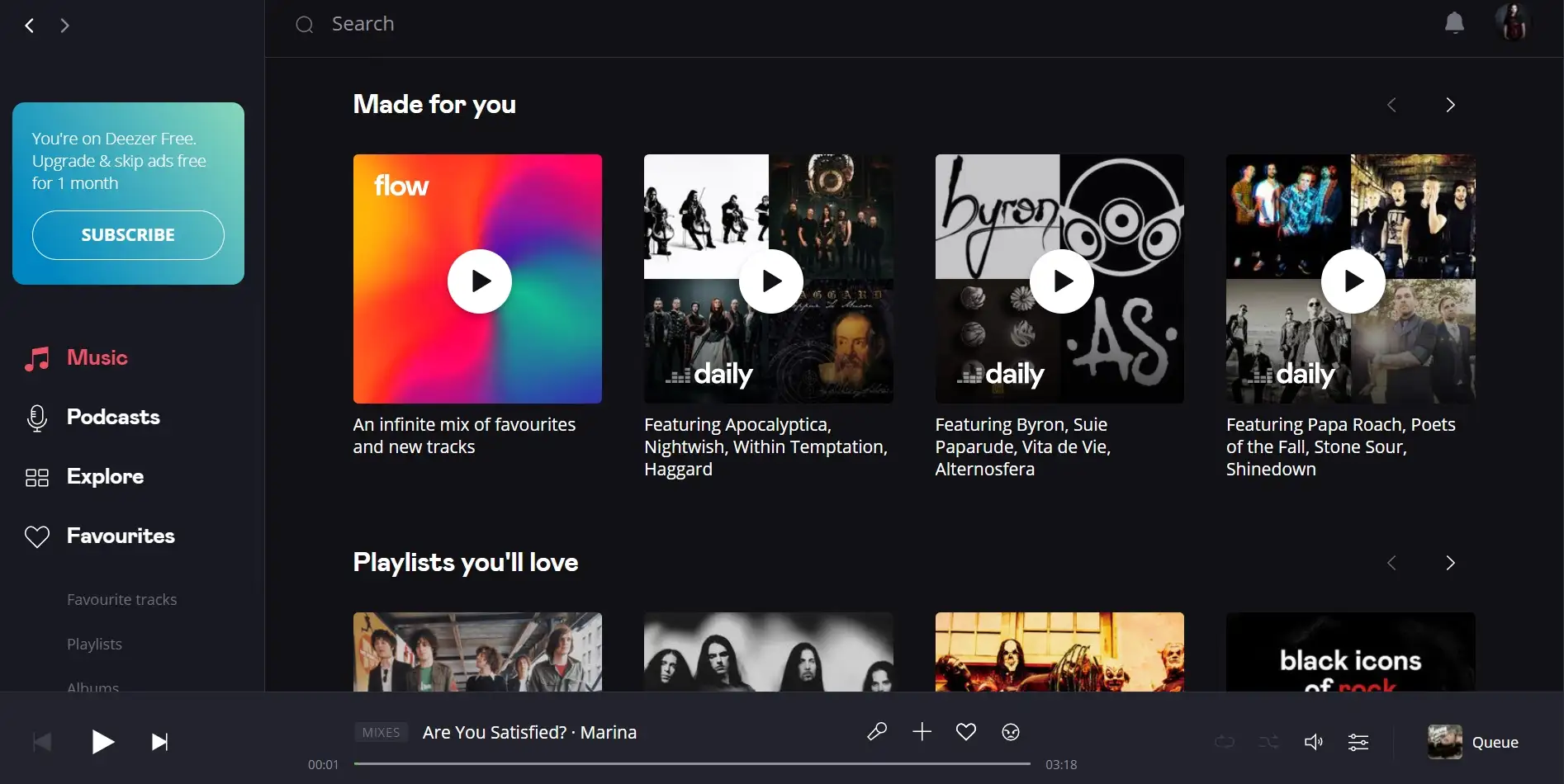 Spotify 替代品：Deezer