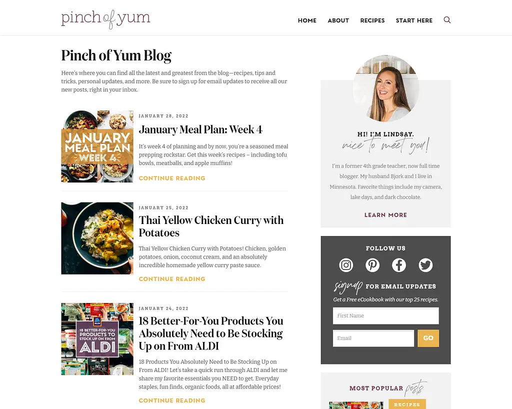 Pinch of Yum-Blog