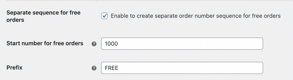 Criando sequência de números de pedidos gratuitos