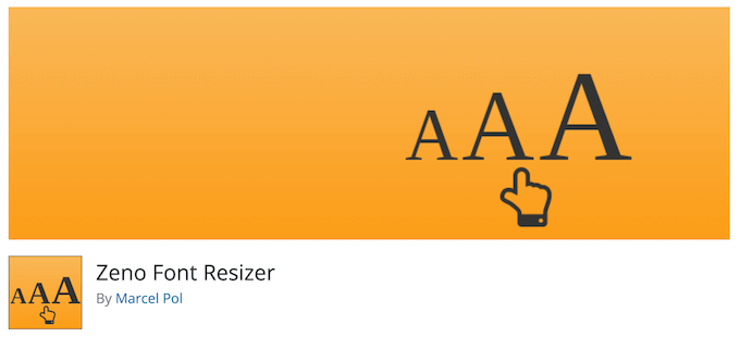 البرنامج المساعد Zeno Font Resizer