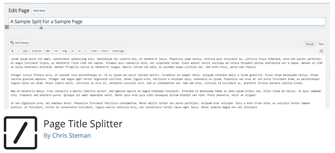 Seitentitel-Splitter-Plugin