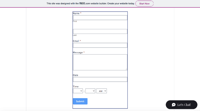 Formulir survei Wix