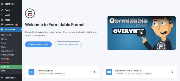 ウェブサイトにメールフォームを埋め込むには、FormidableFormsProが必要です