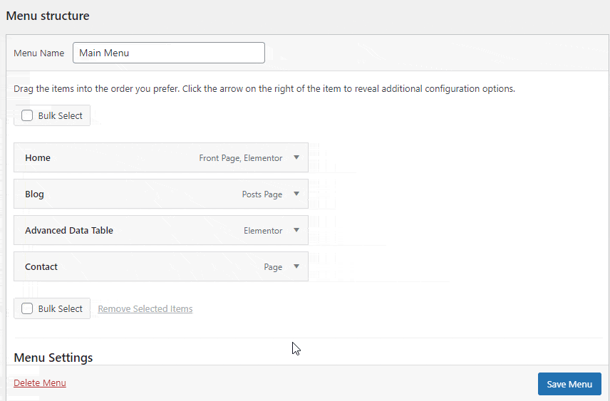 Organize Your Menu Structure