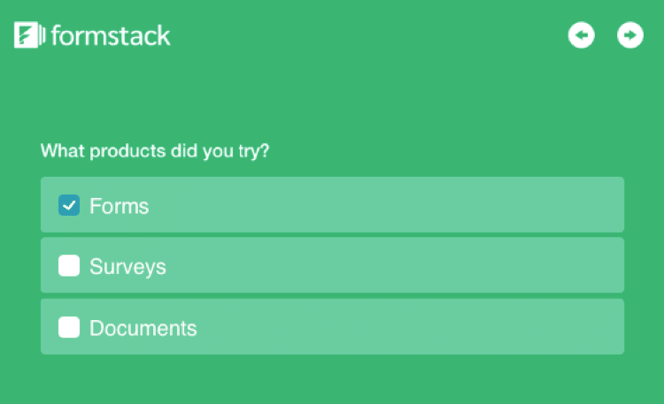 Formstack une question à la fois