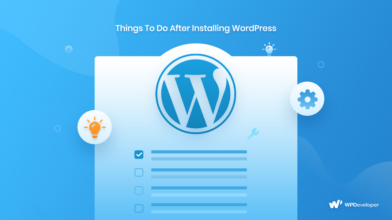 after installing WordPress