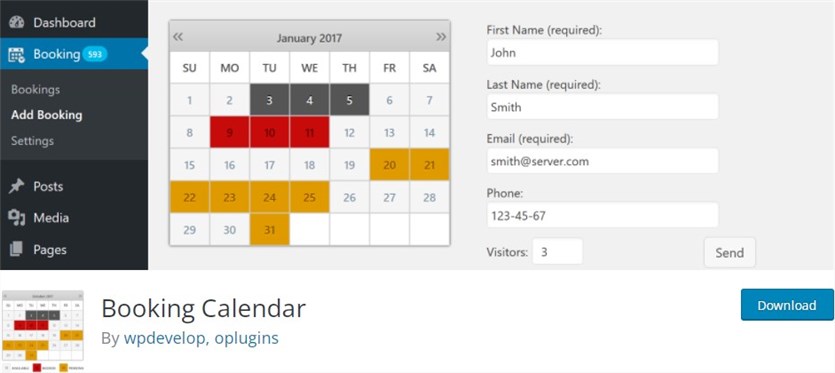 Booking-Calendar-wordpress-spa-scheduling-software