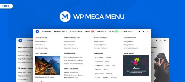 WP Mega Menu - Excelent plugin gratuit Mega Menu Builder pentru WordPress...