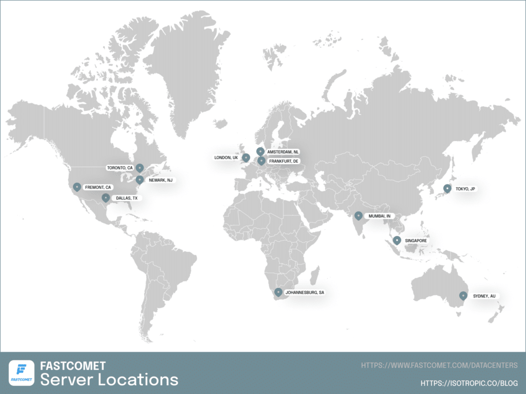 Emplacements des serveurs Fastcomet
