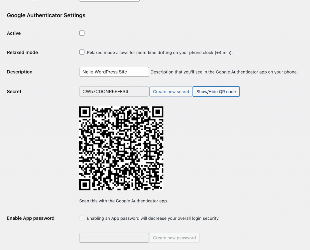 Ajouter 2FA avec Google Authenticator