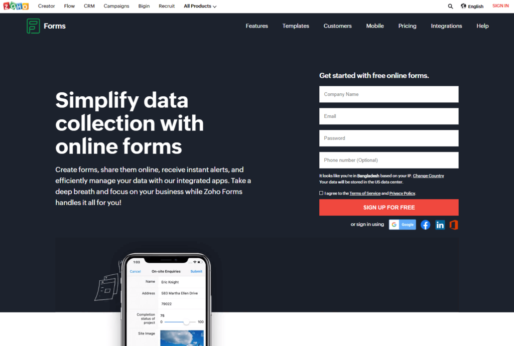 Zoho Forms: herramienta de encuestas en línea