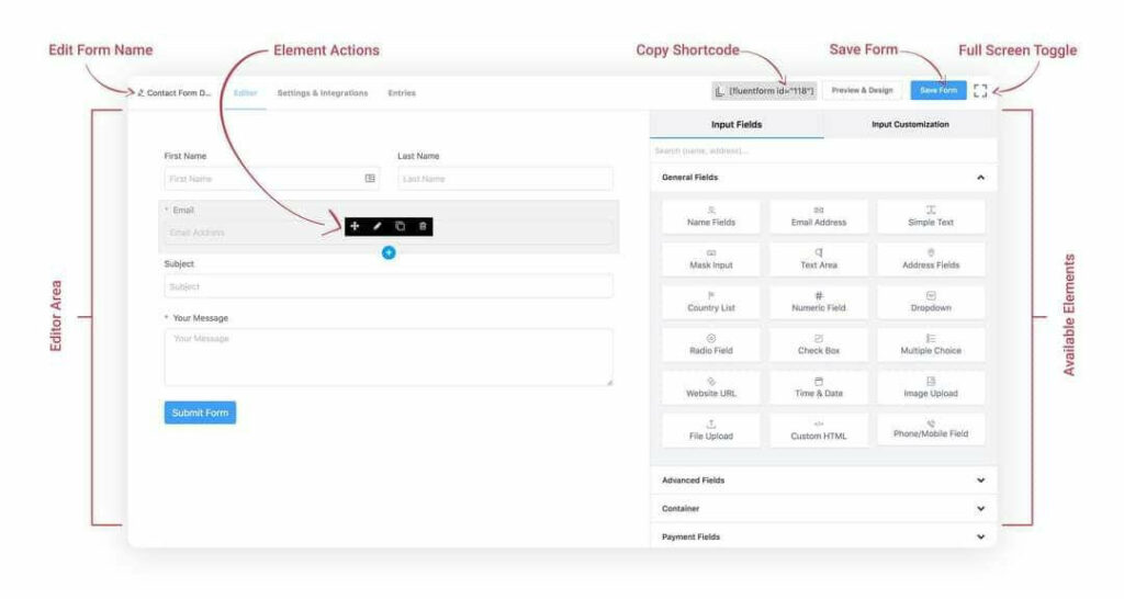 Forme fluenti - editor di moduli