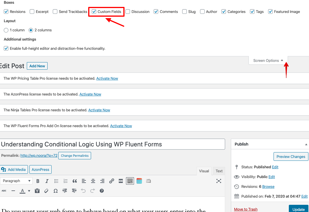 tambahkan data ke tabel WordPress dari posting dengan Ninja Tables