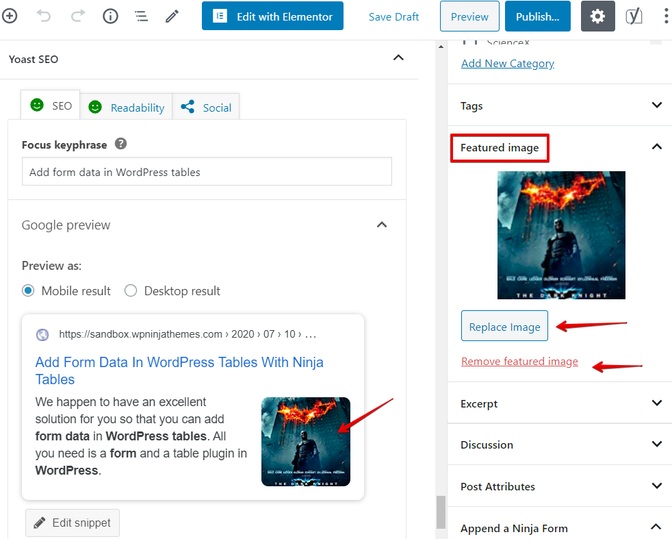 NinjaTablesを使用して投稿からWordPressテーブルにデータを追加する方法