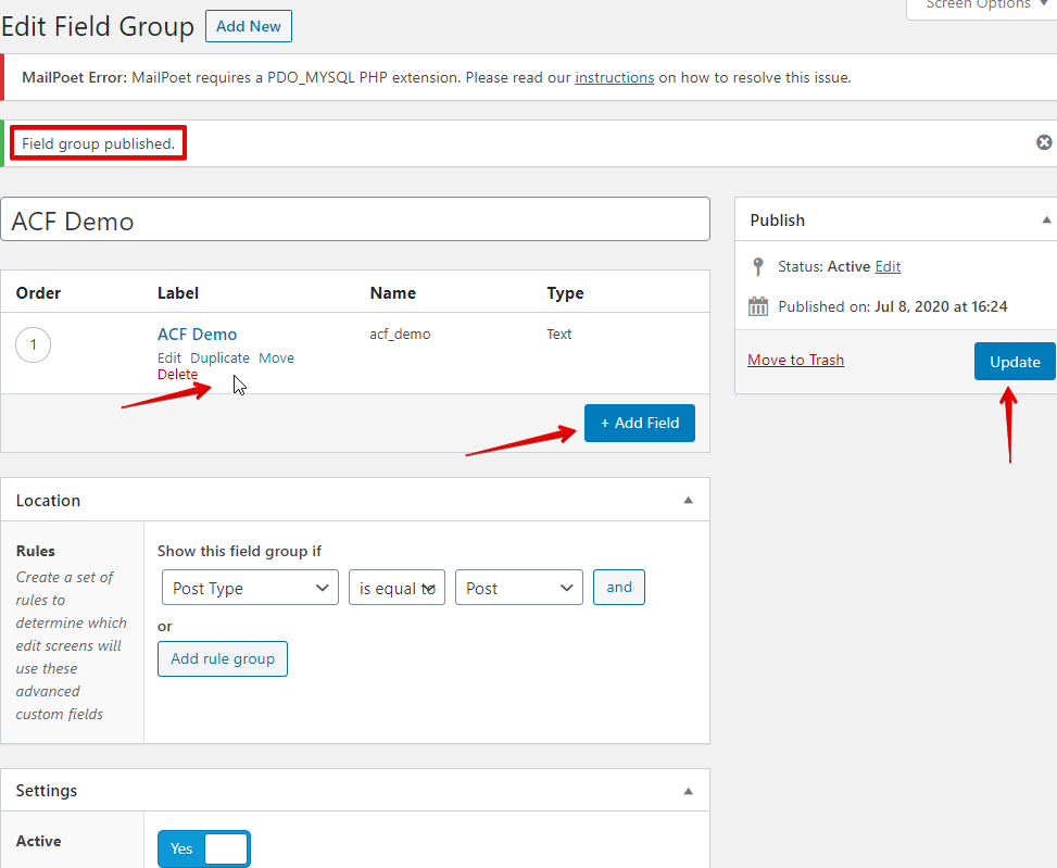 tambahkan data ke tabel WordPress dari posting tanpa plugin