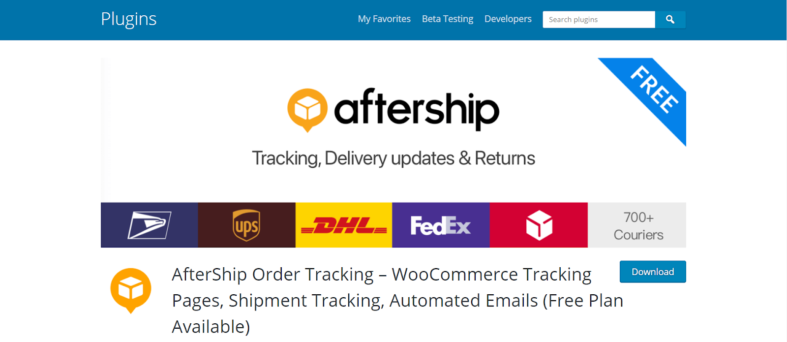 aftership, plugins d'expédition woocommerce