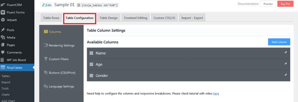 Creador de tablas de WordPress para principiantes