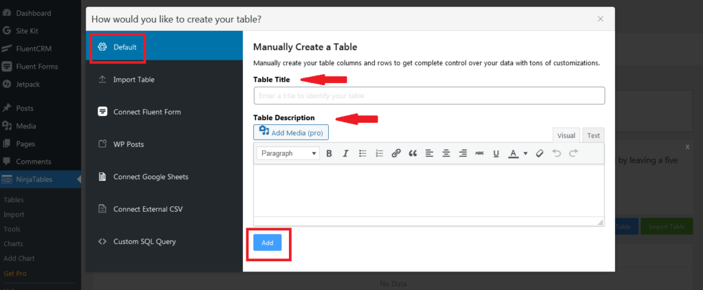 melhor plugin de tabela wordpress ninja tables pro