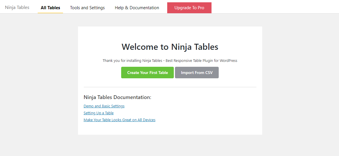 Utiliser les tables Ninja