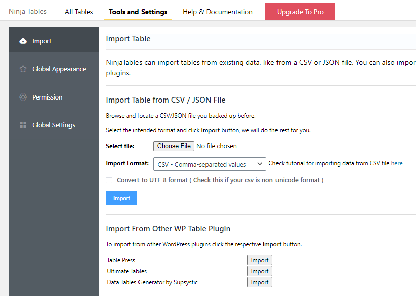 importar tablas de wordpress