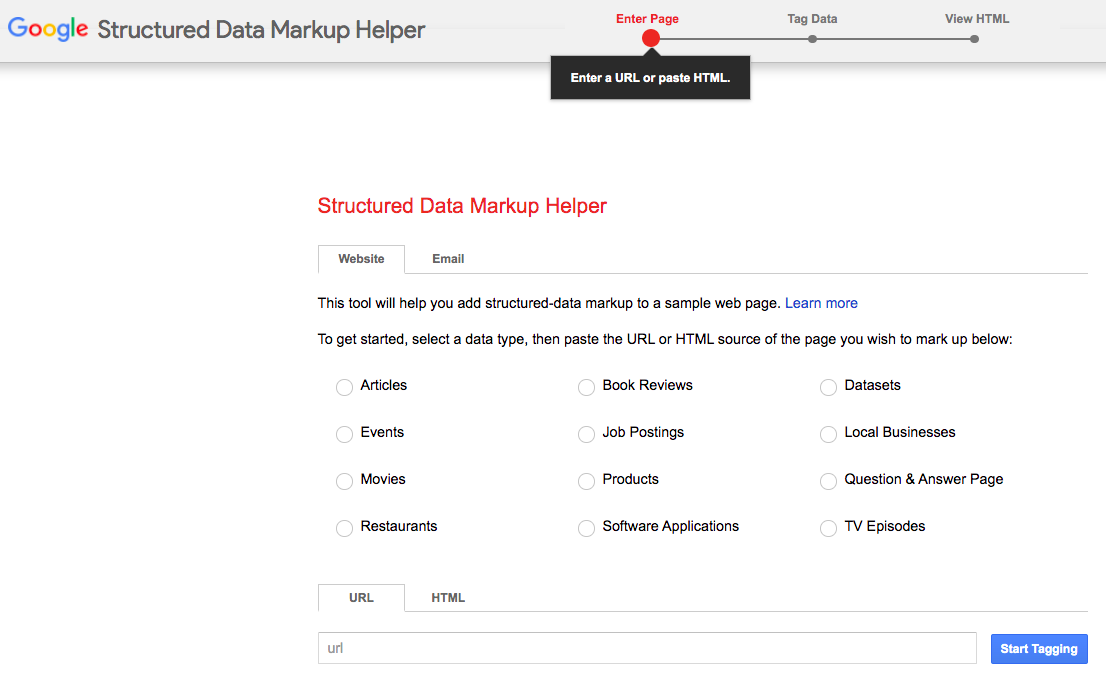 marcador de datos estructurados de google