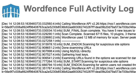 Wordfence 활동 로그