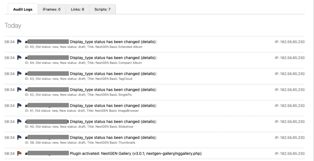 log audit sucuri