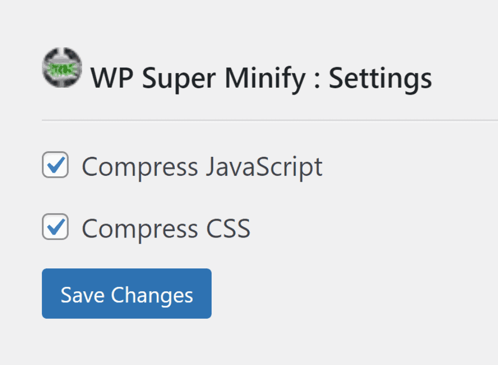 Paramètres WP Super Minify