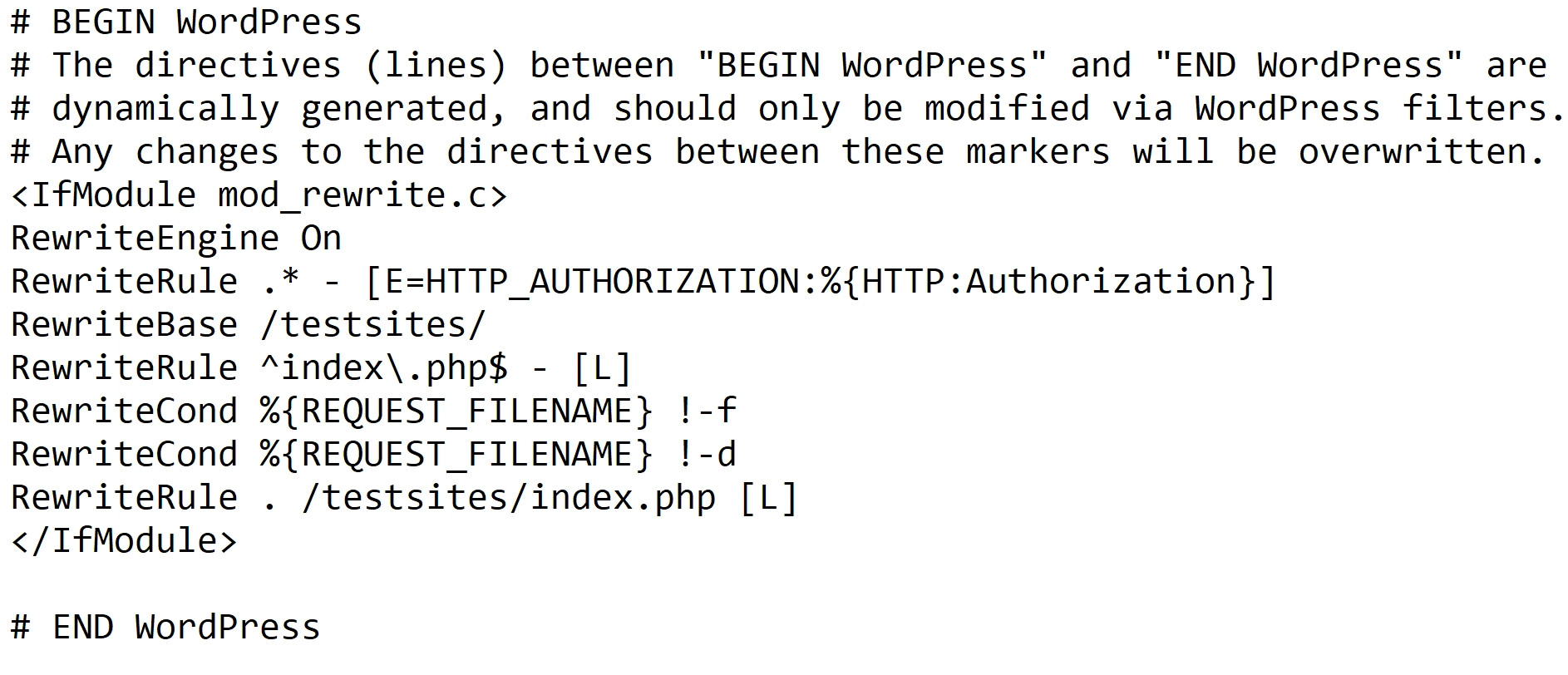 File .htaccess, yang dapat diedit untuk melindungi situs dari serangan XSS.