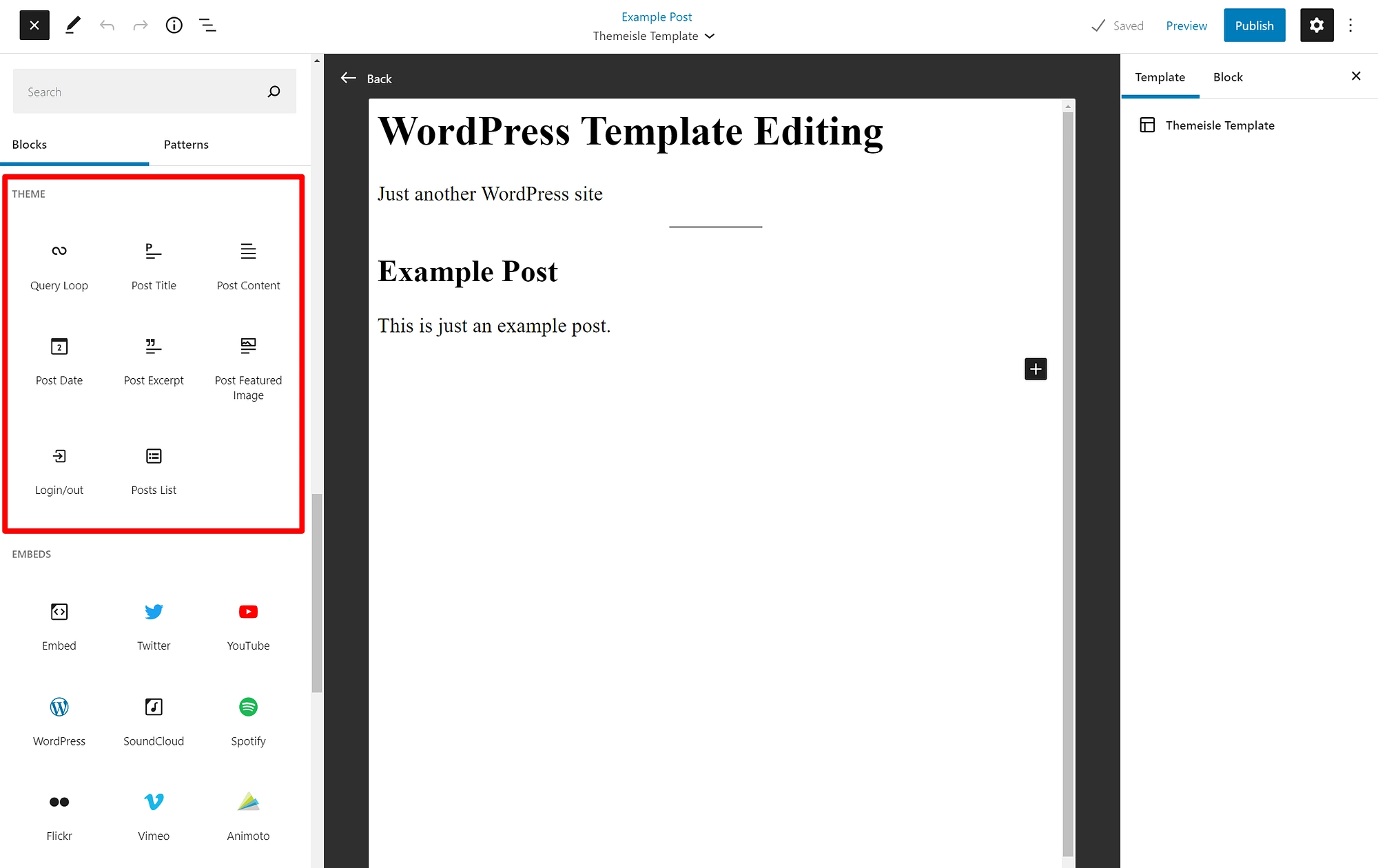 Blocuri tematice WordPress