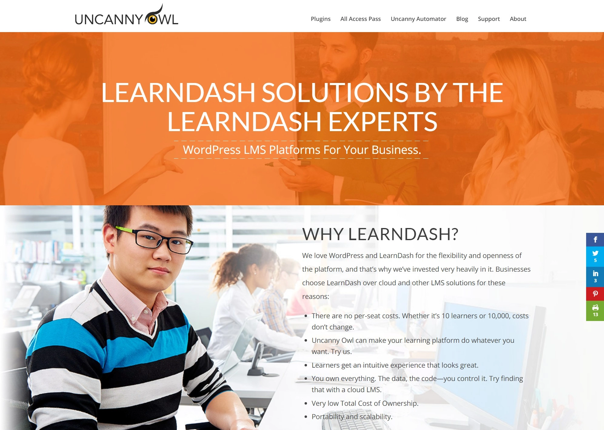 LearnDash에 중점을 둔 WordPress 개발 회사