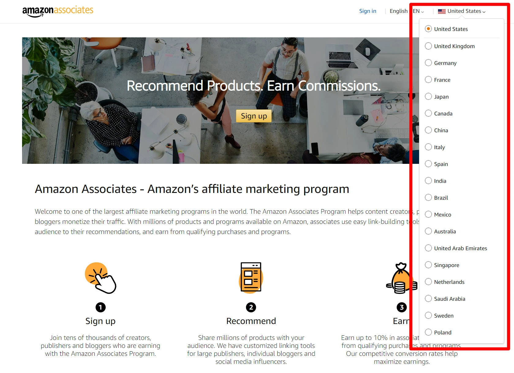 Come diventare un affiliato Amazon in diverse regioni