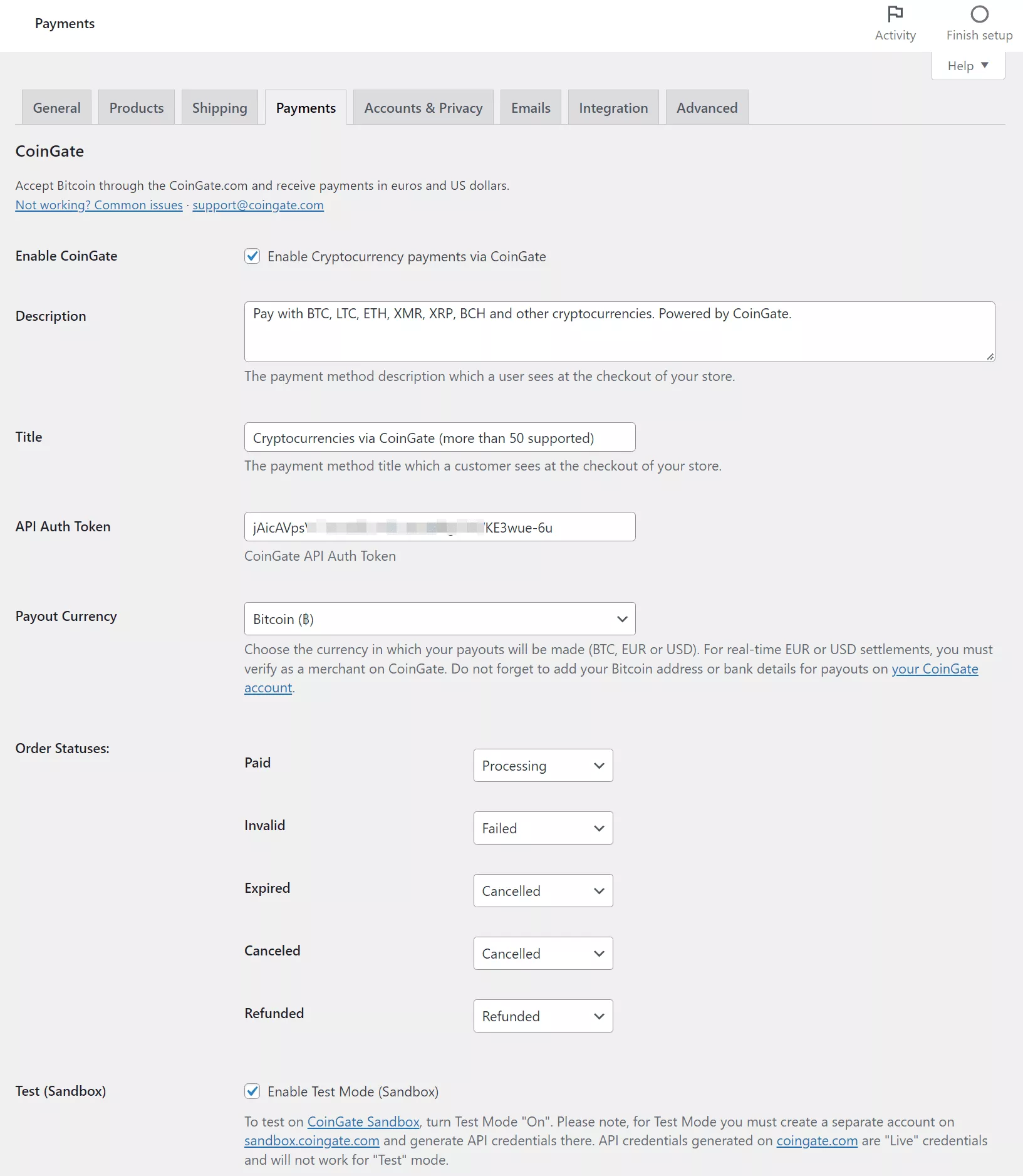 Configurar los ajustes completos de la puerta de enlace