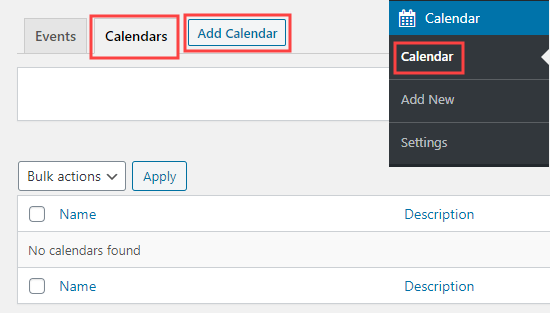 Adăugați calendar în Sugar Calendar