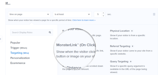 MonsterLinks Tıklamada Hedefleme