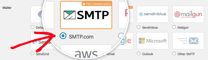 Connetti a SMTP