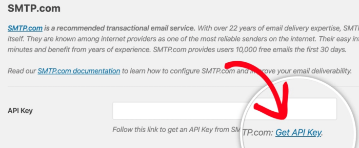 คีย์ SMTP API