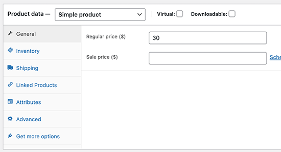 WooCommerce製品データを追加する