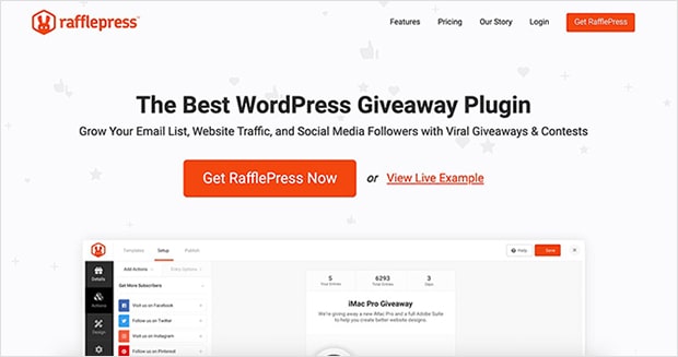 omaggi di WordPress di RafflePress