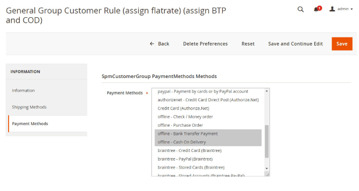 Métodos de pagamento Magento