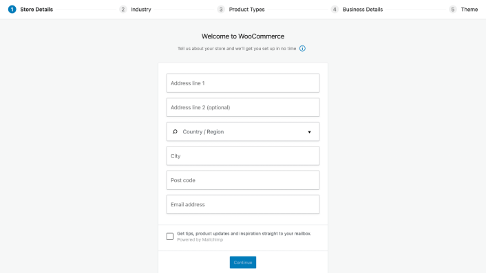 วิซาร์ดการติดตั้ง WooCommerce