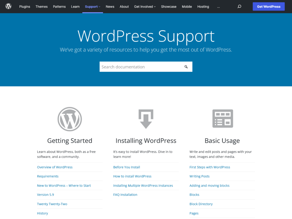 supporto wordpress