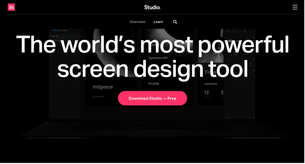 InVision Studio 線框圖工具截圖