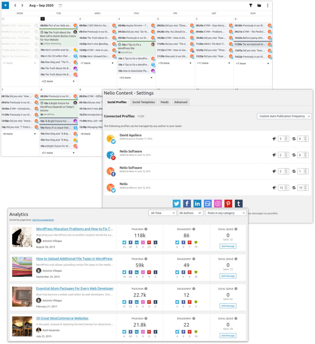 Schermate del contenuto di Nelio.