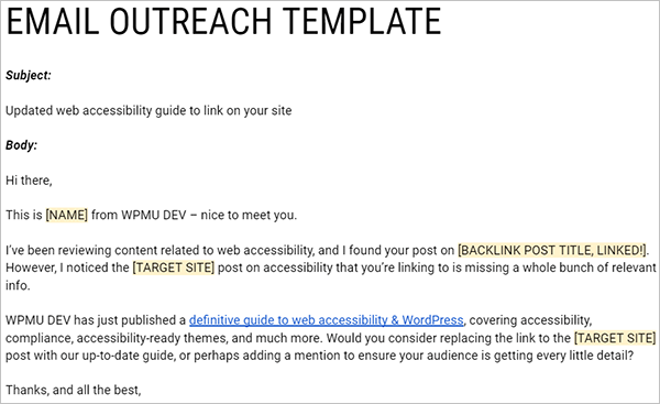 Backlink-Outreach-Kampagne - E-Mail-Vorlage.