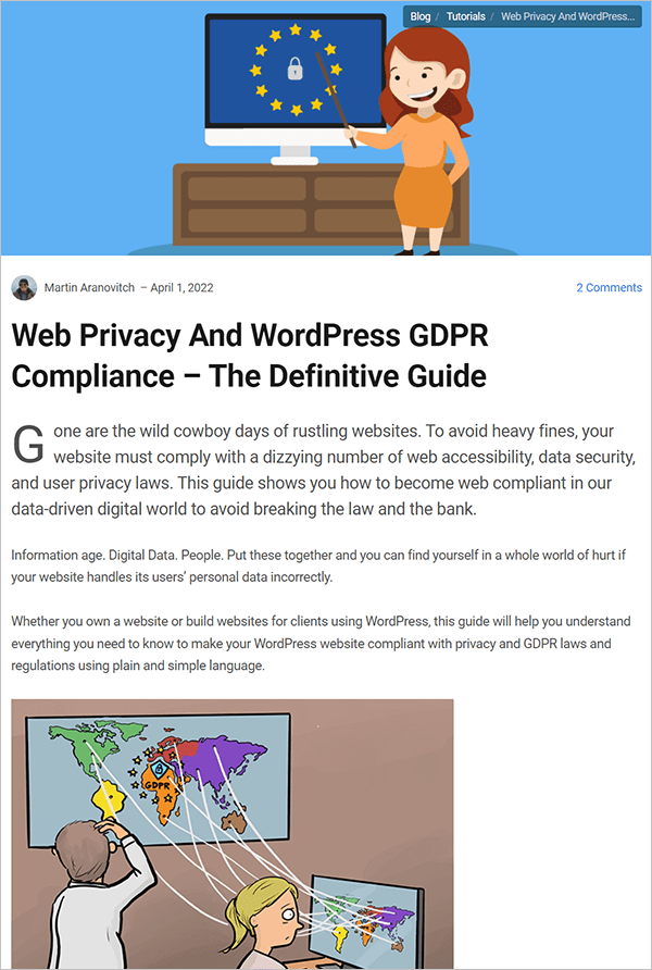 Соответствие GDPR WordPress