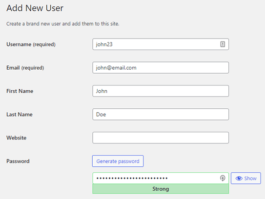 Crear nuevo usuario desde el panel